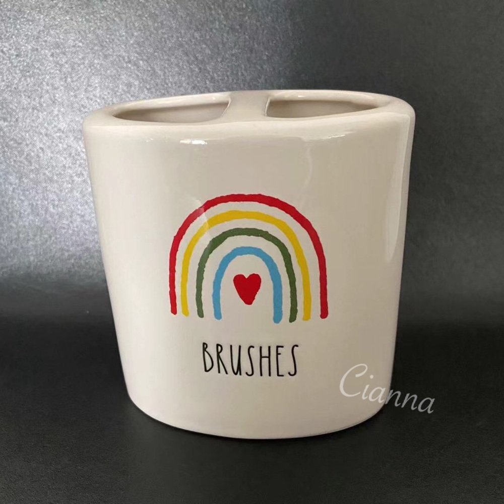 Rae Dunn Rainbow Brushes Toothbrush Holder